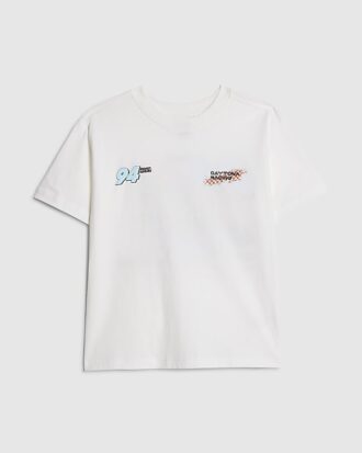 Vit 94 Racing-T-shirt för pojkar