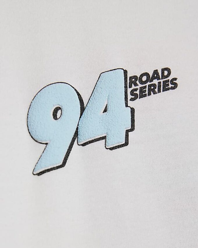 Vit 94 Racing-T-shirt för pojkar