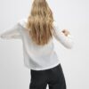 Vit blus med volang och knytband