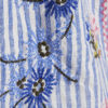 Vit broderad playsuit med patchwork-ränder