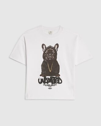 Vit Frenchie-T-shirt för pojkar