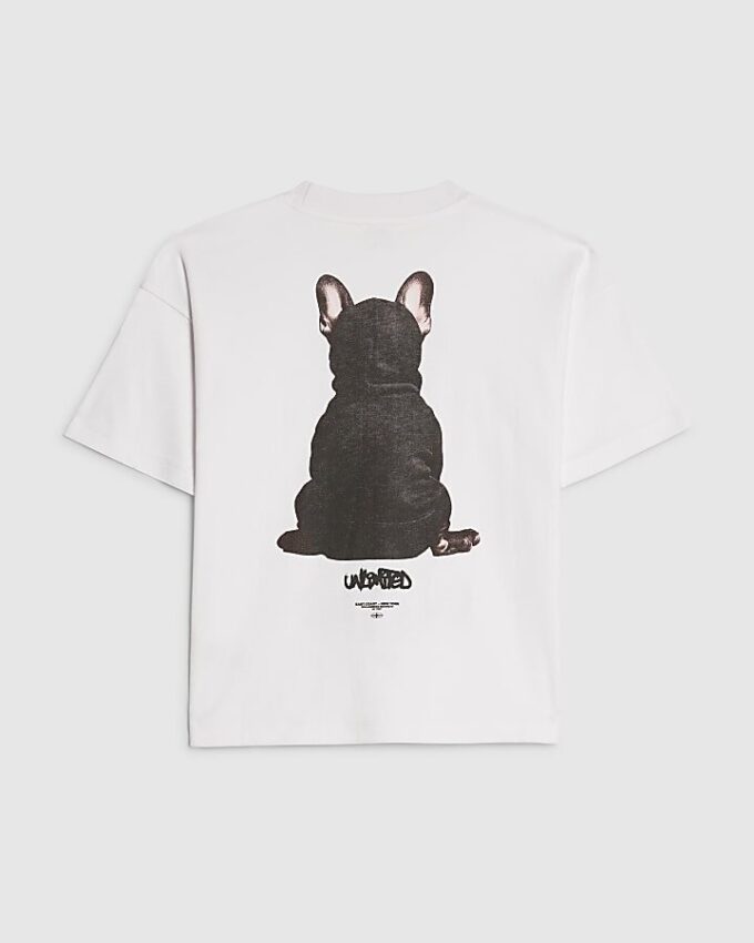 Vit Frenchie-T-shirt för pojkar