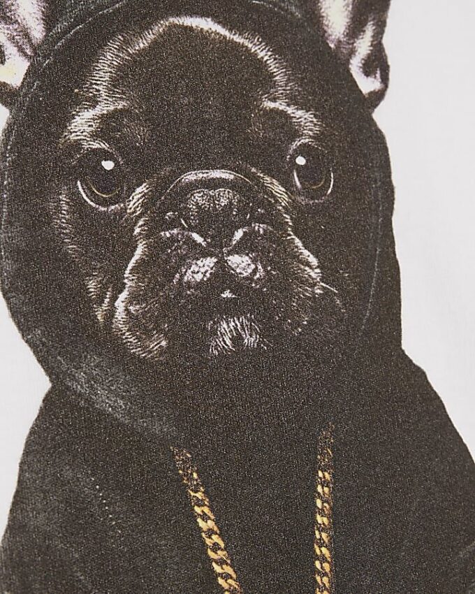 Vit Frenchie-T-shirt för pojkar