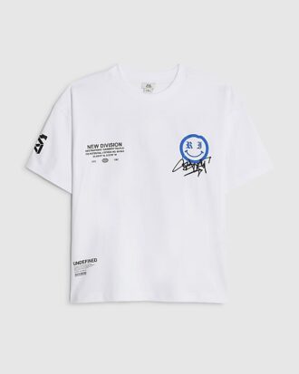 Vit Graffiti Smile T-shirt för pojkar