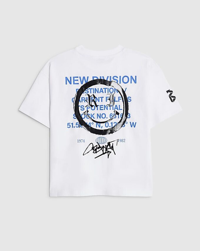 Vit Graffiti Smile T-shirt för pojkar