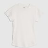 Vit kortärmad ribbad T-shirt