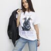 Vit kortärmad T-shirt med hundmotiv