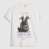 Vit kortärmad T-shirt med hundmotiv