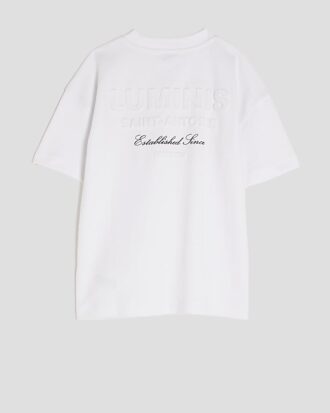 Vit Luminis-T-shirt med tryck på ryggen för pojkar