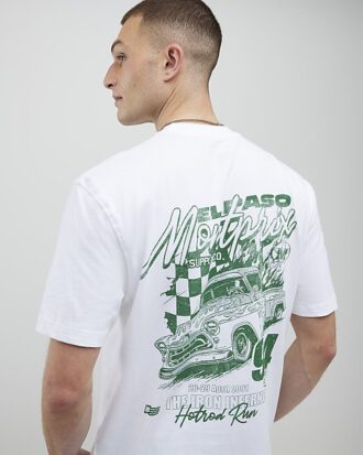 Vit Montprix Truck T-shirt med normal passform