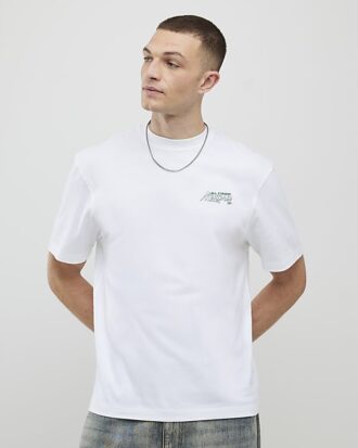 Vit Montprix Truck T-shirt med normal passform