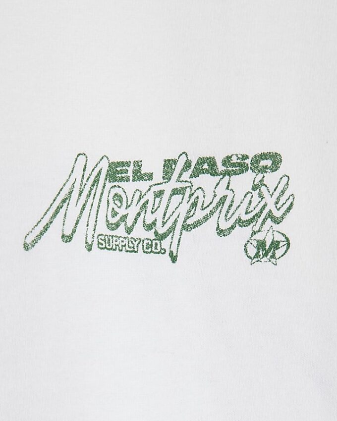 Vit Montprix Truck T-shirt med normal passform