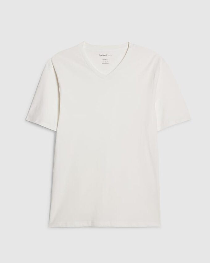 Vit muskelpassad T-shirt med V-ringning