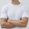 Vit muskelpassad texturerad T-shirt