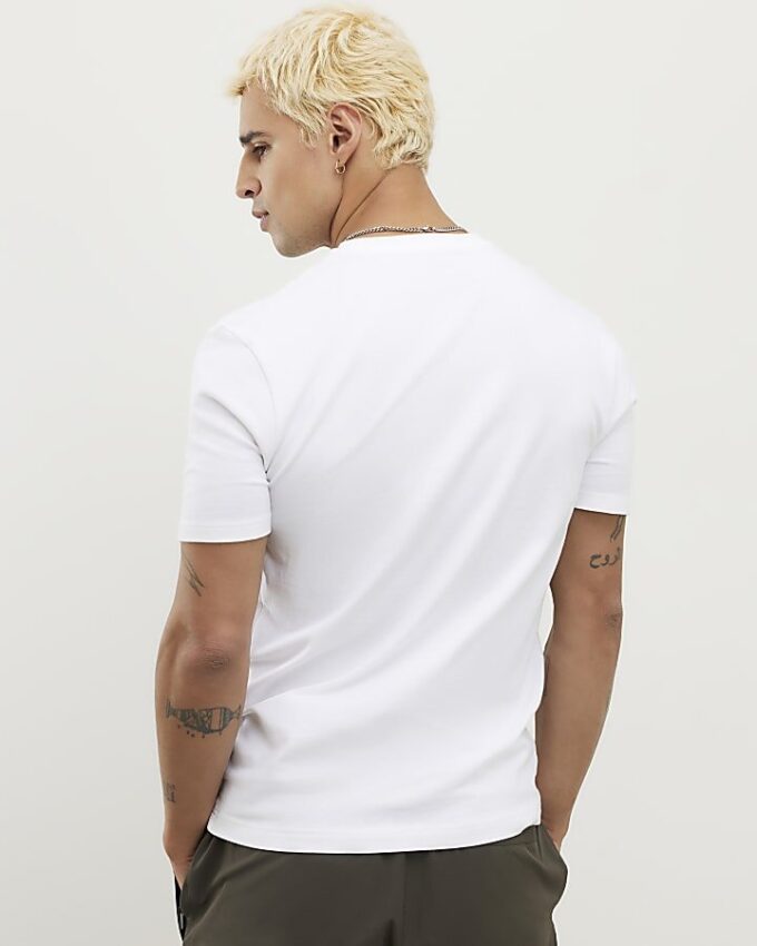 Vit muskelpassformad 3-pack T-shirt