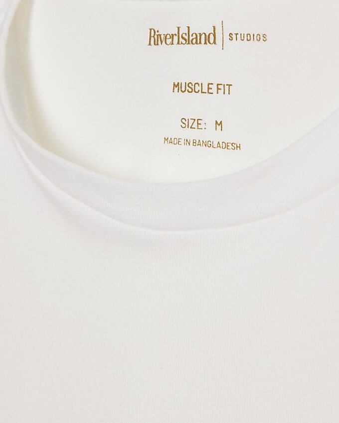 Vit muskelpassformad 3-pack T-shirt