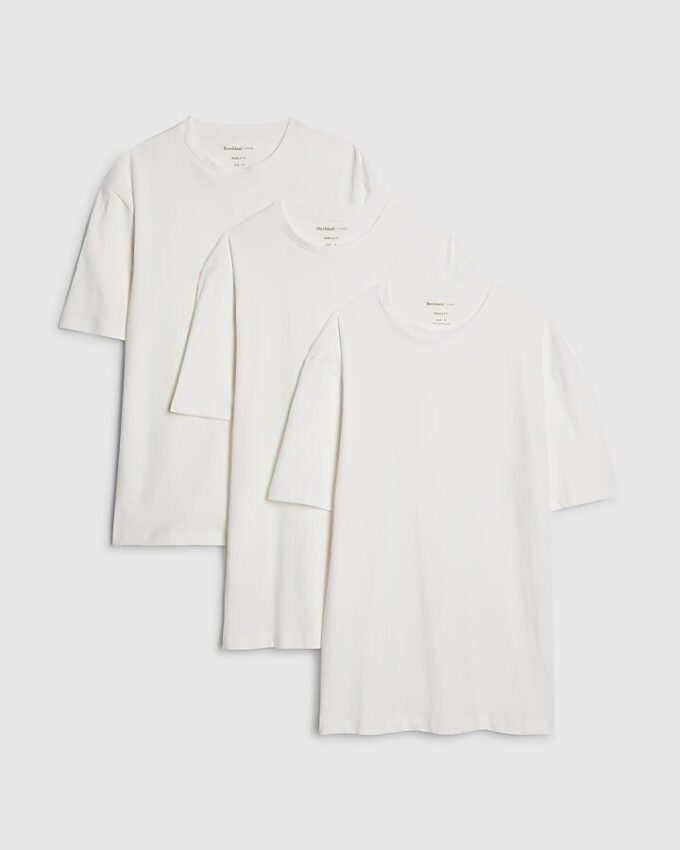Vit muskelpassformad 3-pack T-shirt