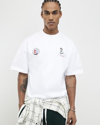 Vit oversized Chicago Pinup-T-shirt