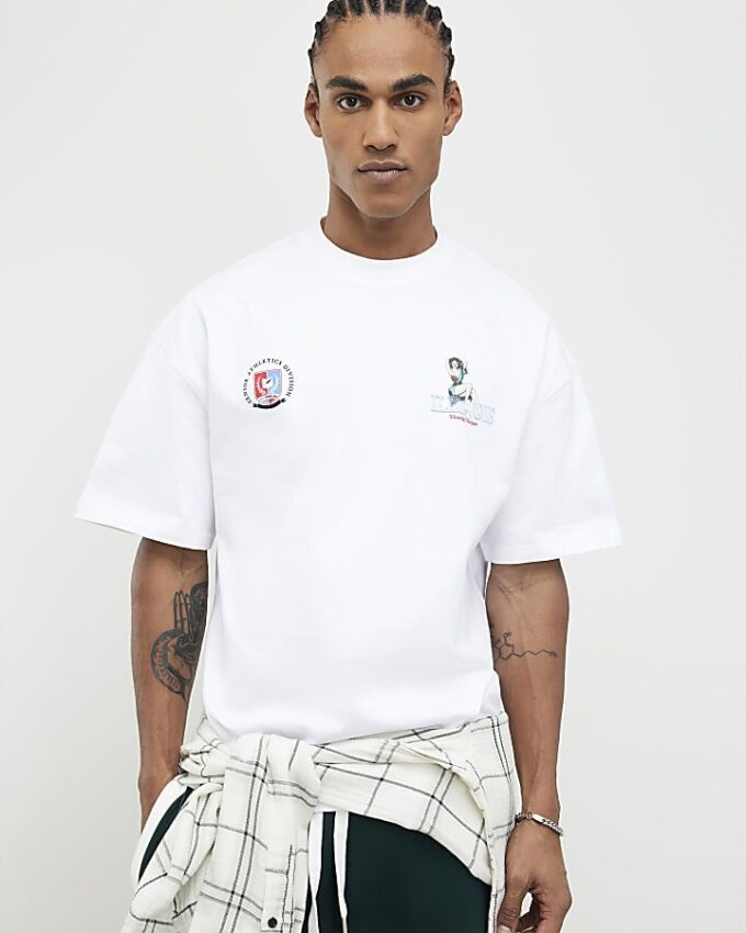 Vit oversized Chicago Pinup-T-shirt