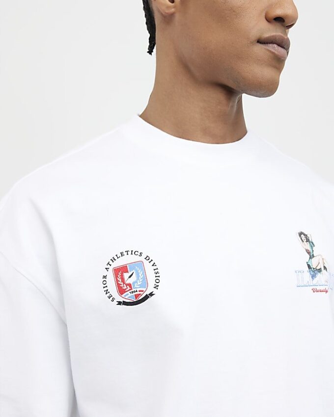 Vit oversized Chicago Pinup-T-shirt