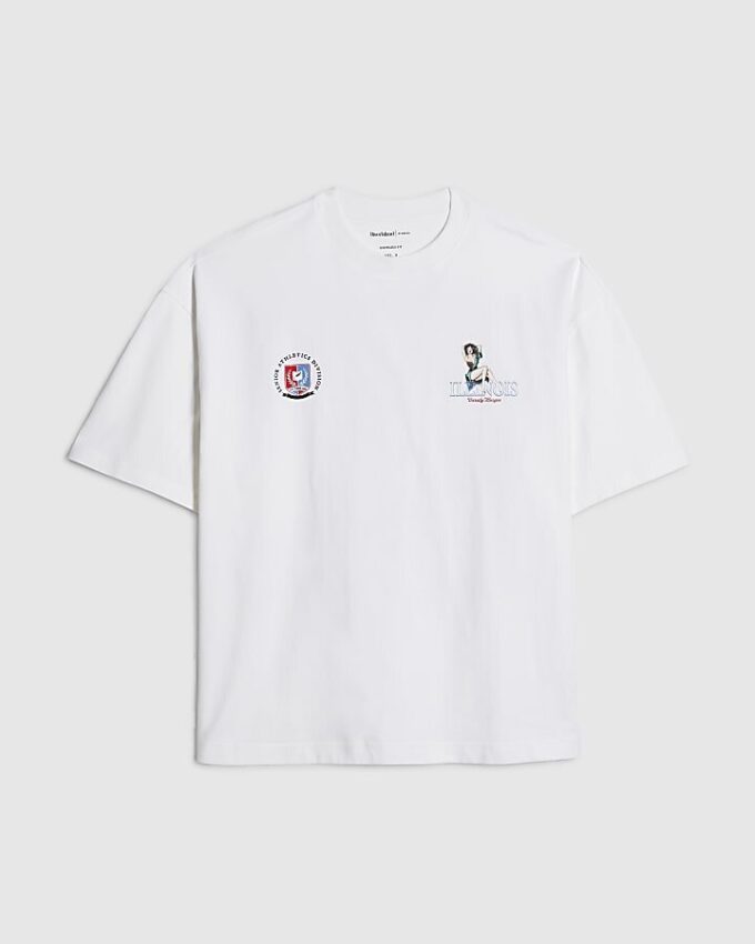 Vit oversized Chicago Pinup-T-shirt