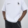 Vit oversized Doberman T-shirt