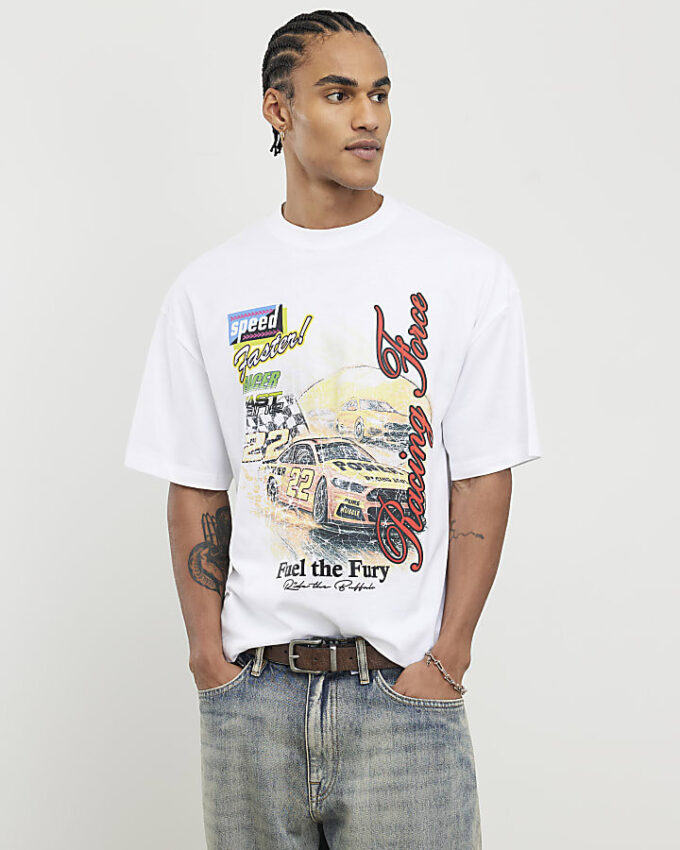 Vit oversized Fuel The Fury-T-shirt