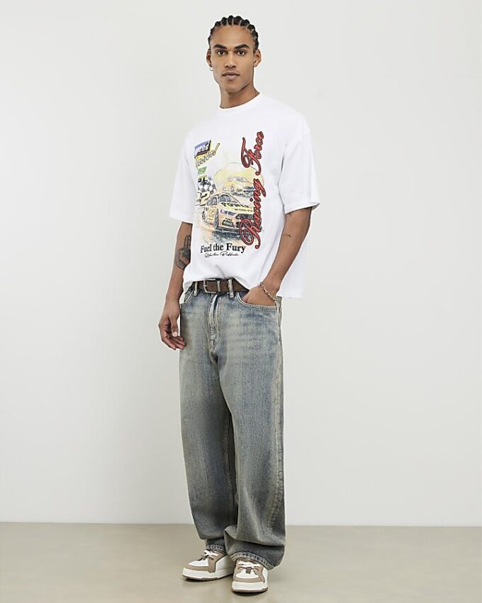 Vit oversized Fuel The Fury-T-shirt