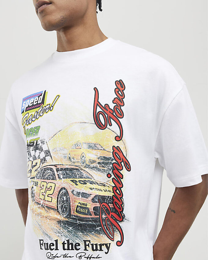 Vit oversized Fuel The Fury-T-shirt