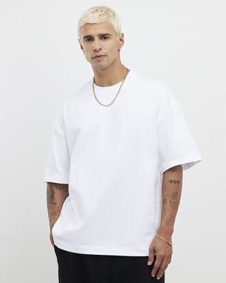 Vit oversized-passform, 3-pack T-shirts