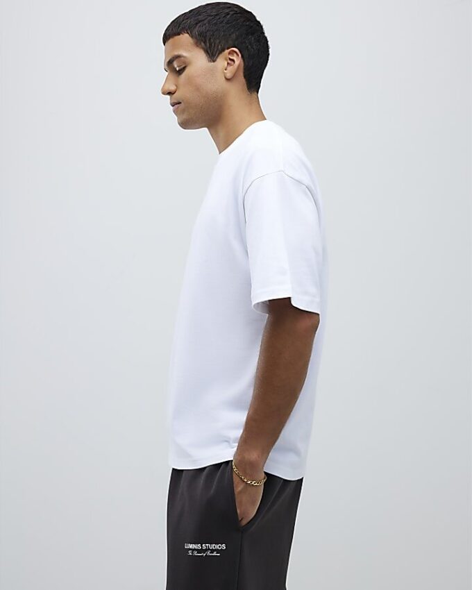 Vit oversized-passform, 3-pack T-shirts