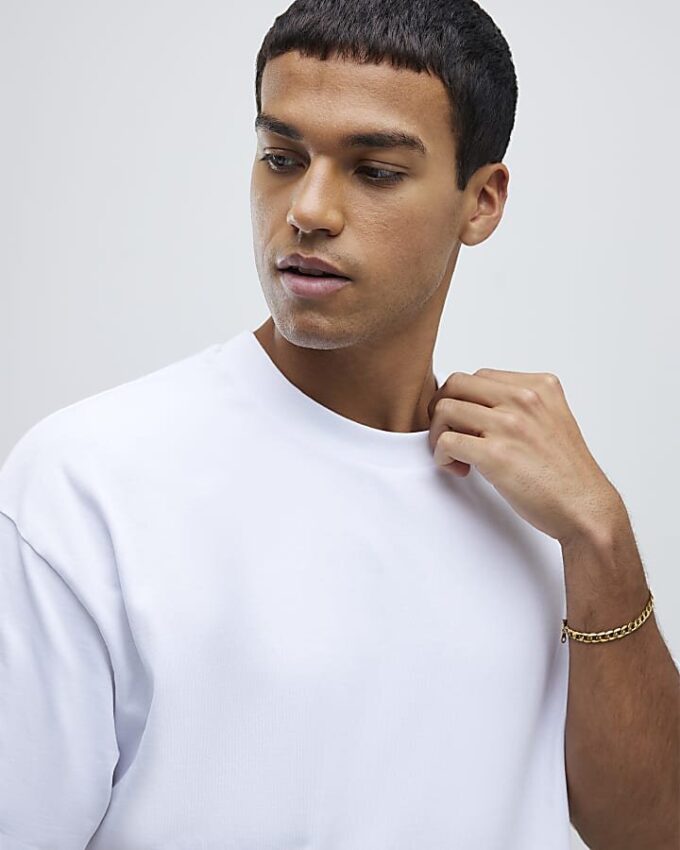 Vit oversized-passform, 3-pack T-shirts