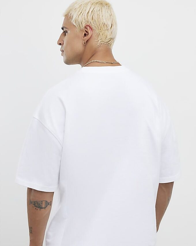 Vit oversized-passform, 3-pack T-shirts