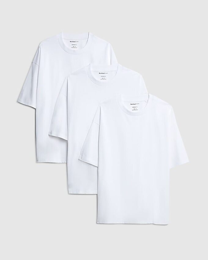 Vit oversized-passform, 3-pack T-shirts