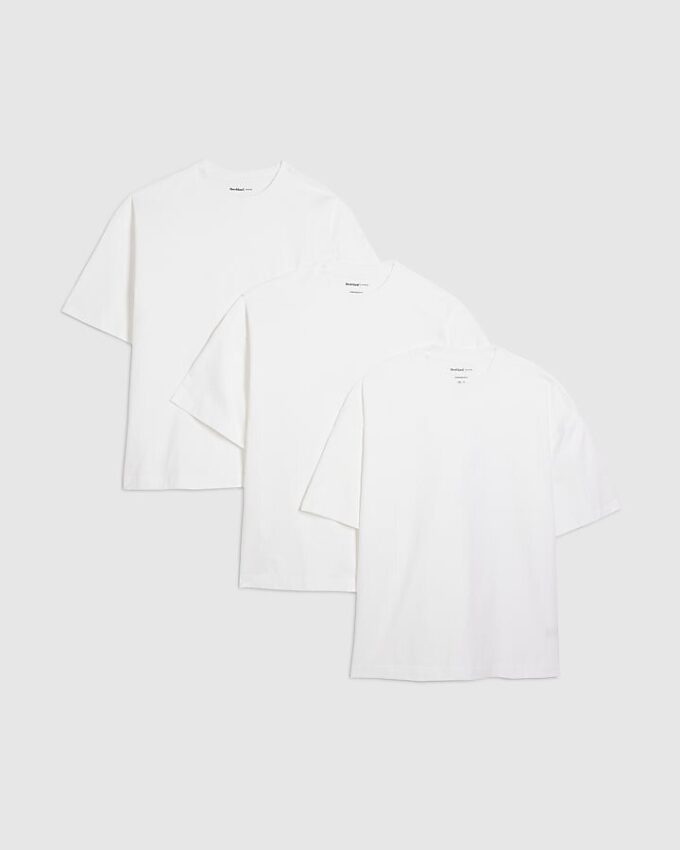 Vit oversized-passform, 3-pack T-shirts