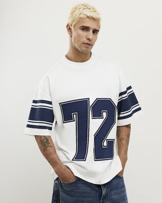 Vit oversized-passformad 72 T-shirt