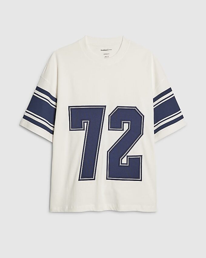 Vit oversized-passformad 72 T-shirt
