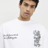 Vit oversized-passformad Japanese Snake T-shirt