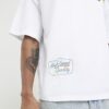 Vit oversized-passformad Motor Oil Bull T-shirt