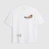 Vit oversized-passformad Motor Oil Bull T-shirt
