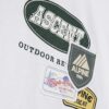 Vit oversized-passformad T-shirt med alpinbadge