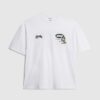 Vit oversized-passformad T-shirt med alpinbadge