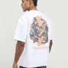 Vit oversized-passformad T-shirt med drakgraffiti