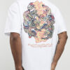 Vit oversized-passformad T-shirt med drakgraffiti