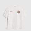 Vit oversized-passformad T-shirt med drakgraffiti