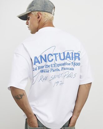 Vit oversized Sanctuaire-T-shirt