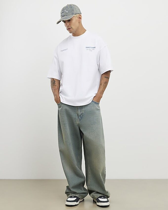 Vit oversized Sanctuaire-T-shirt