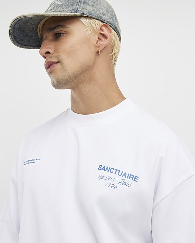Vit oversized Sanctuaire-T-shirt