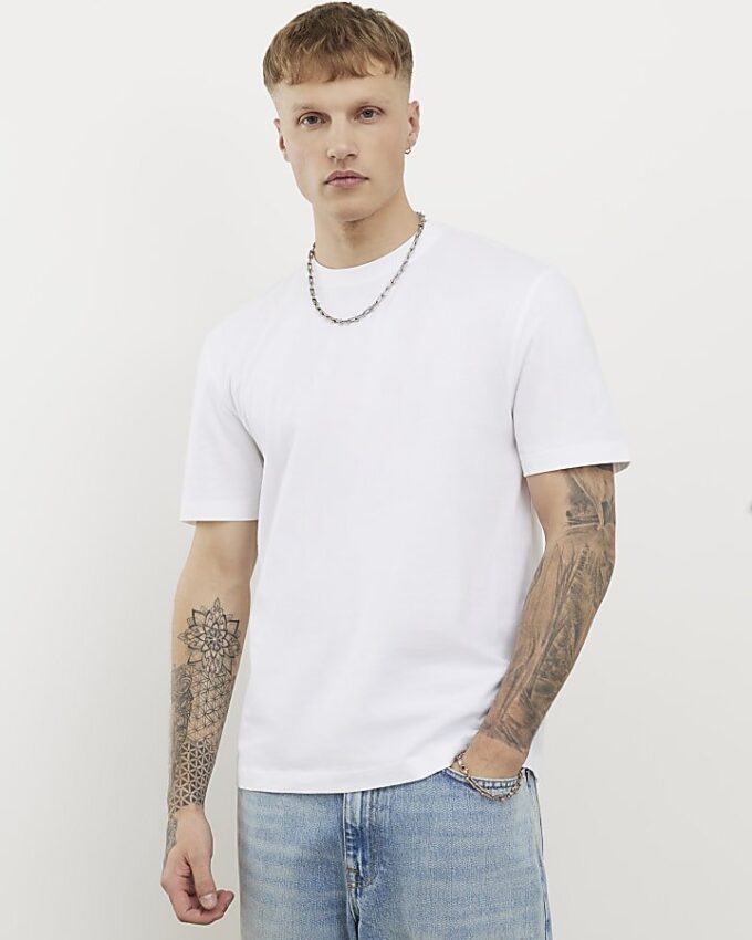Vit Regular Fit kortärmad T-shirt 3-pack