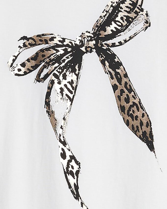 Vit Sketchy Foil Leopard Bow T-shirt